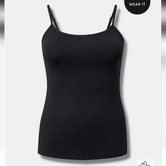 Torrid Foxy Cami: Black Fitted Camisole Sleeveless Top - Picture 6 of 11